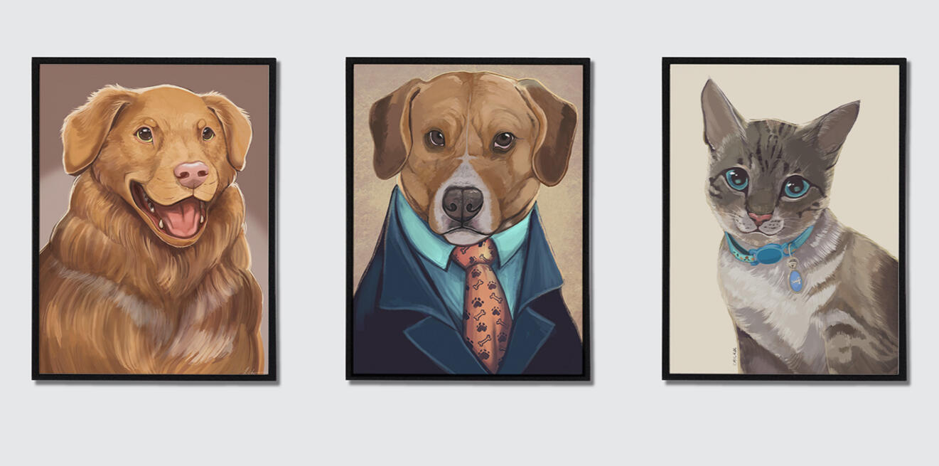 Commissioned Pet Portrait Examples