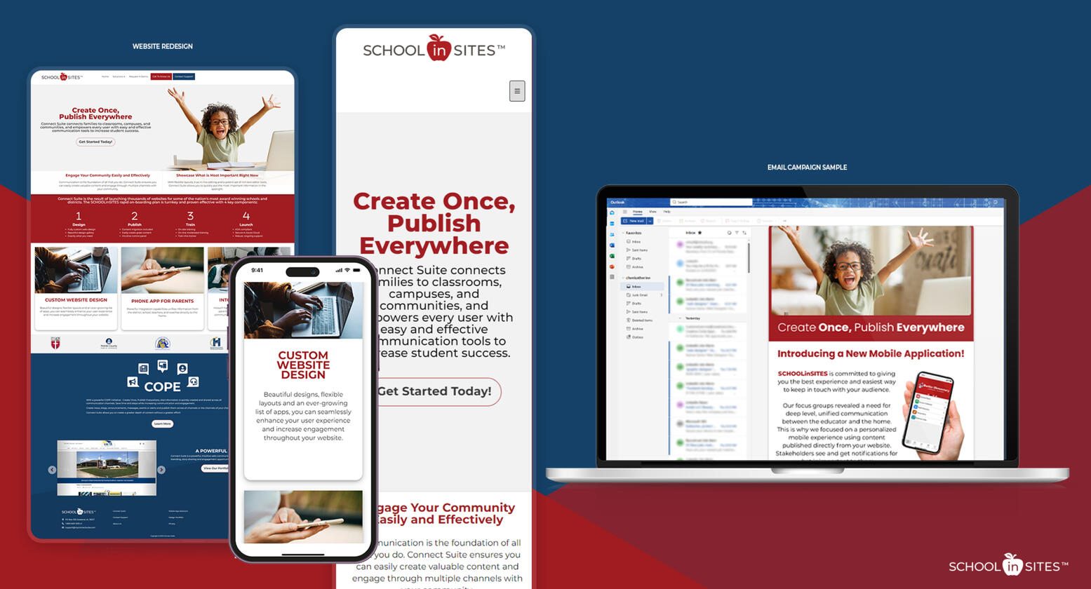 SCHOOLinSITES Website Redesign and Email Campaign