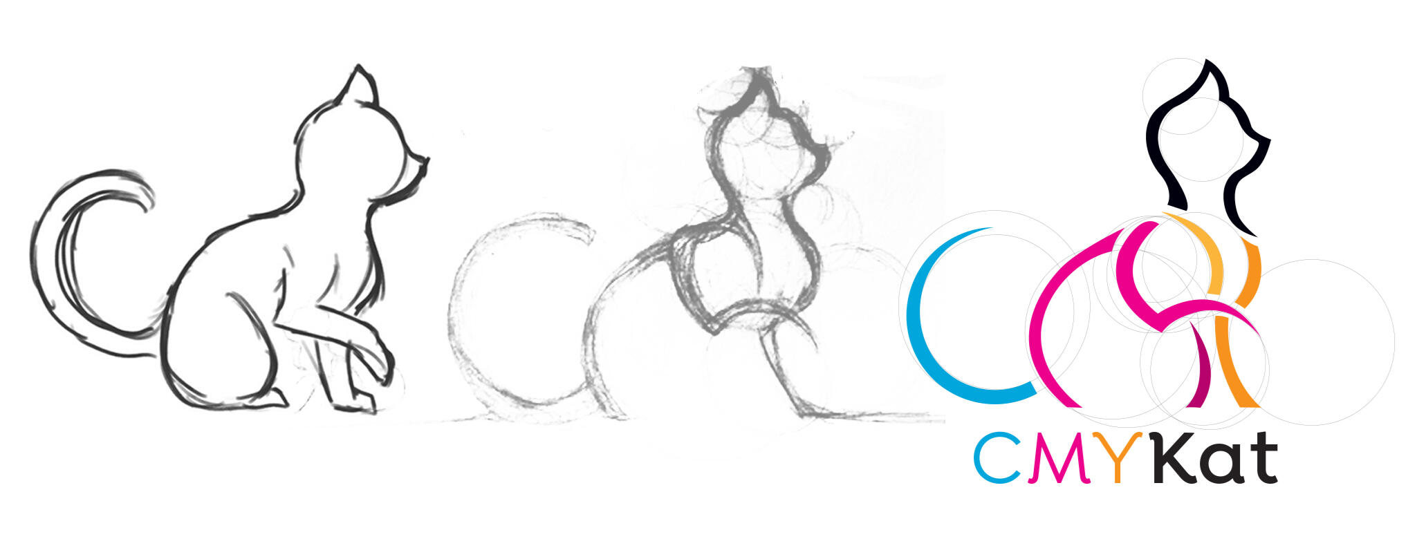 CMYKat Logo Sketches and Concepts